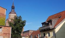 Blick auf die Marienkirche vom Schlafzimmer aus