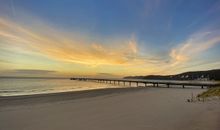 Sonnenaufgang am Strand von Binz