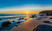 Sonnenaufgang am Strand von Binz