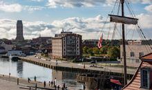 Ausblick von der Loggia auf die Altstadt von Wismar