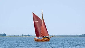 Zeesboot segelt auf dem Bodden