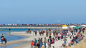 Beste Sicht auf das Rennen von der Seebrücke