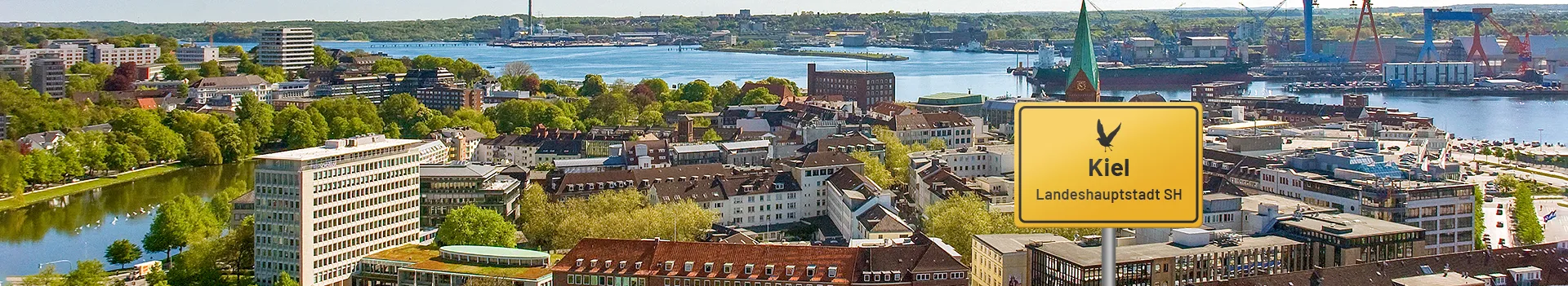 Kiel – Blick über Kiel auf die Kieler Förde