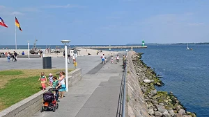 Richtung Mole und Strandpromenade